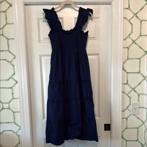 Hill House Navy Blue Ruffle Dress